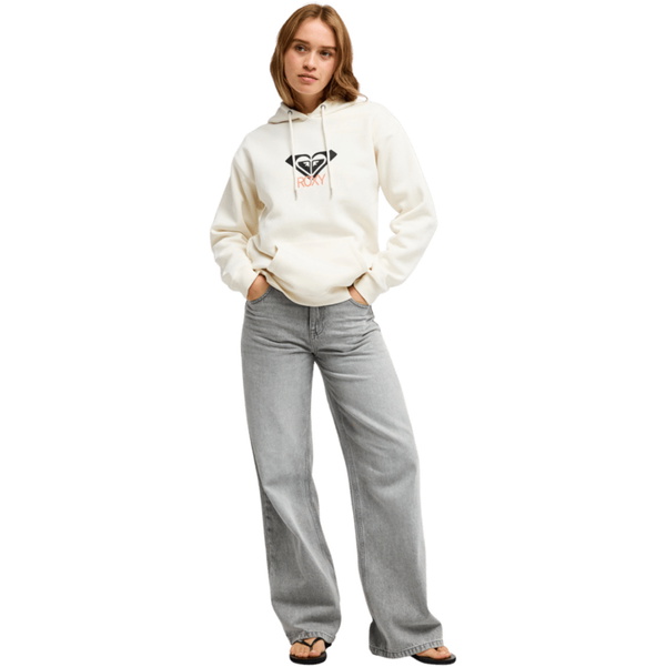 2026 Roxy Frauen Surf Begeistert Bürstete Kunst Hoodie ERJFT05020 - Egret